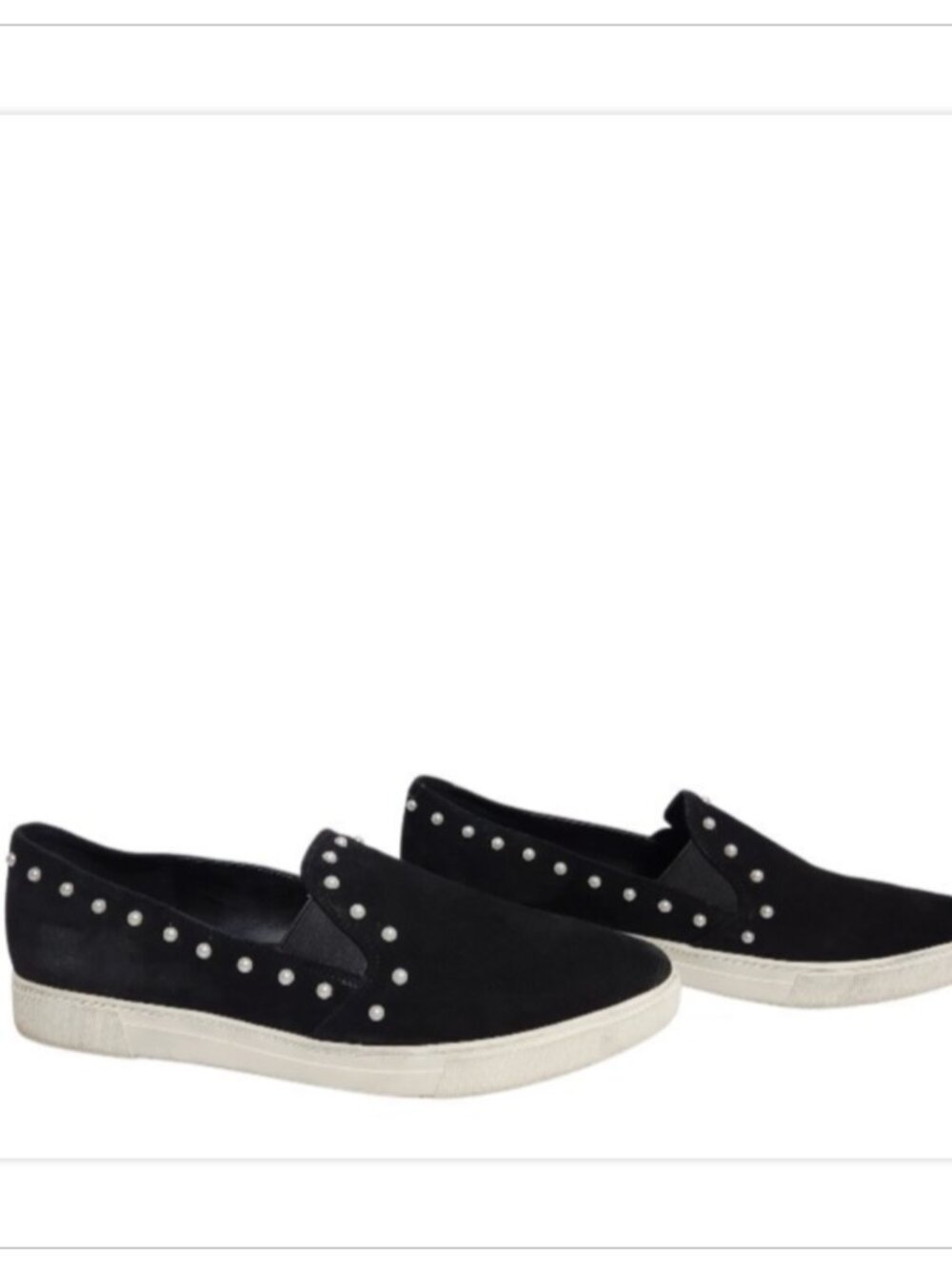 Karl Lagerfeld Paris Amory Suede Slip On Pearl Sneaker Shoes